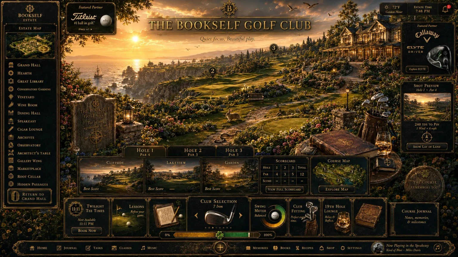 Bookself Golf Club environment inside the Bookself estate